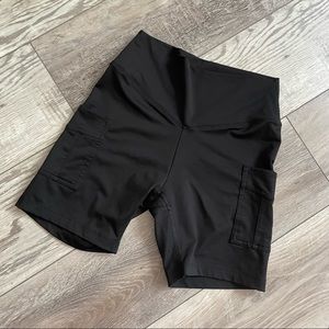 VS Pink Black Logo Bike Shorts